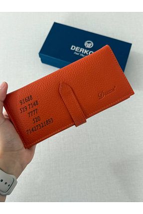 کیف پول نارنجی زنانه ابعاد بزرگ Derkon - کد 357645059