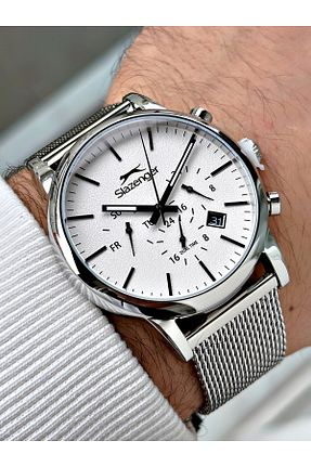 ساعت مچی سفید مردانه 41-45 میلی متر Slazenger - کد 893901250