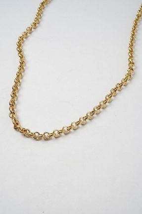 گردنبند استیل ( فولاد ) طلائی رودیوم Neesa - کد 893973469