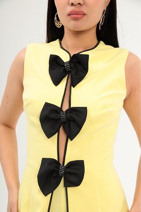 سرهمی زرد زنانه بدون آستین Robes - کد 893983975