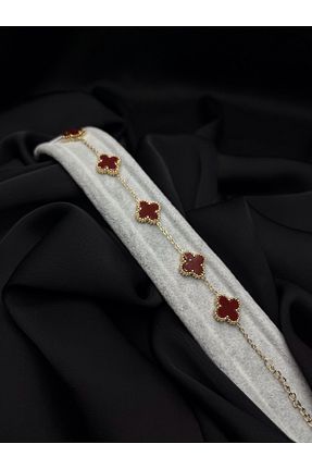 دستبند استیل (فولاد) زرشکی زنانه استیل (فولاد) KEKEDİJEWELRY - کد 893986728