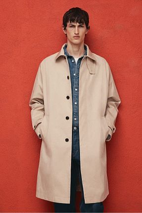 پالتو پشمی بژ مردانه H&M - کد 893998434