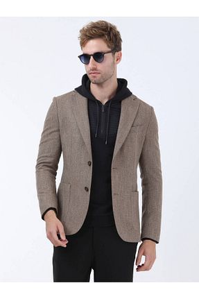 کت بلیزر قهوه ای مردانه پشم Kip - کد 776840939