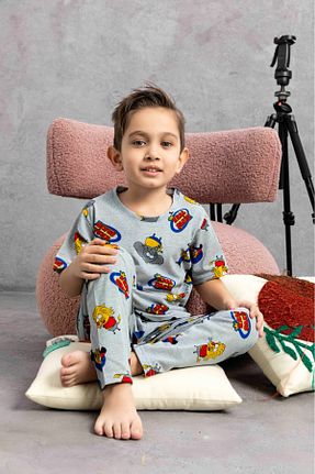 ست لباس راحتی طوسی بچه گانه طرح دار Sude HOMEWEAR - کد 834452086