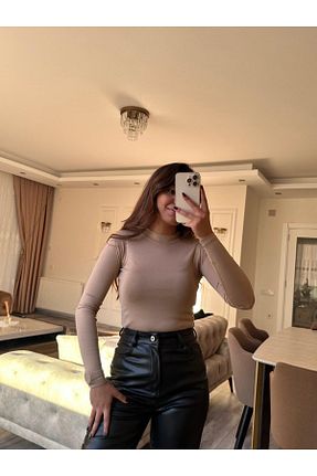 بادی بژ زنانه یقه نیم ماهیگیر SOFT - کد 894007748