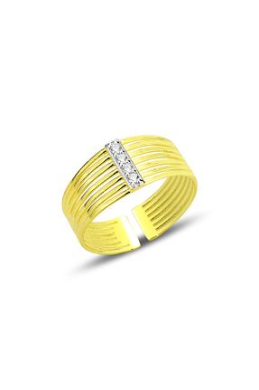 انگشتر نقره طلائی زنانه زیرکن Söğütlü Silver - کد 894011460
