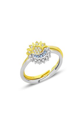 انگشتر نقره طلائی زنانه زیرکن Söğütlü Silver - کد 894011162