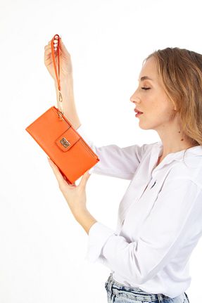 کیف پول نارنجی زنانه سایز متوسط Newish Polo - کد 894032095