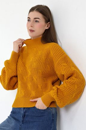پلیور زرد زنانه Saç Örgü Devinka - کد 894055829