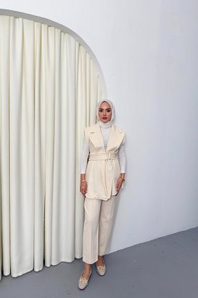 ست بالاتنه و پائین تنه نباتی زنانه بافتنی QUQA - کد 894053590