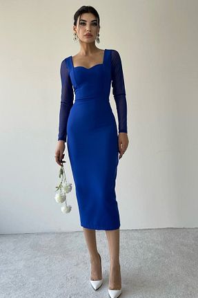 لباس آبی زنانه بافتنی barış sülün lovebox - کد 894070557