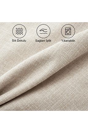 روکش بالش بژ کتان Deko Dekor - کد 894073323