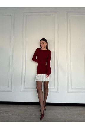 لباس قرمز زنانه تریکو Moda Hour - کد 894115976