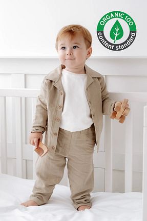 ست بالاتنه و پائین تنه بژ بچه گانه بافتنی Lilabio - کد 865256423