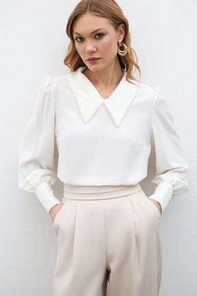 بلوز نباتی زنانه ساده Sateen - کد 442832826