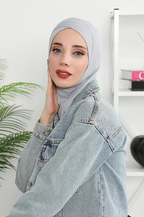 کلاه شنای حجاب طوسی زنانه Aisha