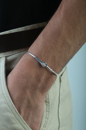 دستبند نقره سفید مردانه 925 عیار DARAMA KUYUMCULUK - کد 894129899
