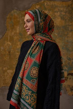 شال نارنجی زنانه ابریشم Şalland - کد 894138172