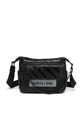 کیف پستچی مشکی زنانه پارچه ای BARCELONA 21K - کد 894124934