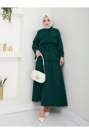 ست بالاتنه و پائین تنه سبز زنانه بافتنی Rema - کد 894183589