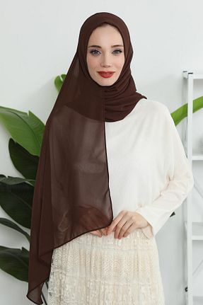 شال قهوه ای زنانه شیفون Aisha