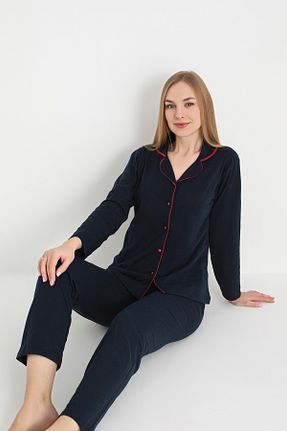 ست لباس راحتی سرمه ای زنانه چاپی Sude HOMEWEAR - کد 806168066