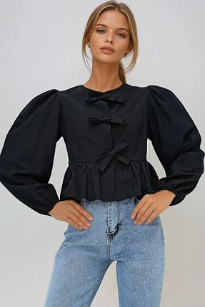 بلوز مشکی زنانه رگولار VAGGON - کد 894187152