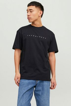 تیشرت مشکی مردانه یقه دوچرخه Jack & Jones - کد 743297758