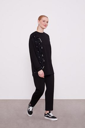 ست بالاتنه و پائین تنه حجاب مشکی زنانه اورسایز Levidor - کد 894354967