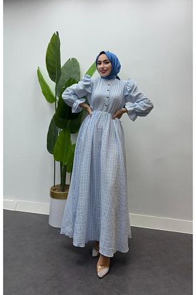 لباس حجاب آبی زنانه رگولار ışık tesettur - کد 894353841