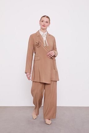 ست بالاتنه و پائین تنه حجاب قهوه ای زنانه رگولار Levidor - کد 896232071