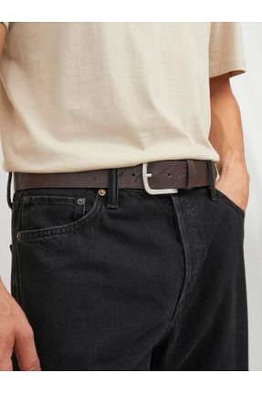 کمربند قهوه ای مردانه چرم مصنوعی Jack & Jones - کد 778328062