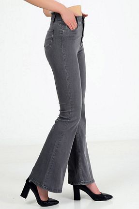 شلوار جین طوسی زنانه پاچه اسپانیولی Trn JNS - کد 894269382