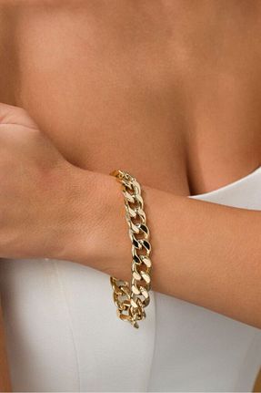 دستبند طلا طلائی زنانه 14 عیار Sembol Gold - کد 896051891