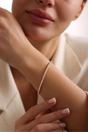 دستبند طلا طلائی زنانه 14 عیار Sembol Gold - کد 896051936