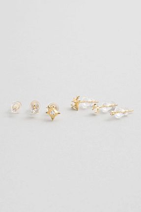 گوشواره نقره زرد زنانه 925 عیار So Chic - کد 930553896