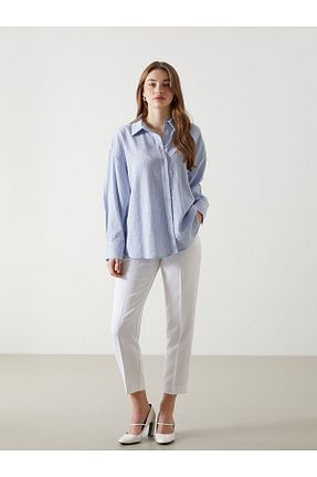 پیراهن سفید زنانه اورسایز LC Waikiki - کد 894321762
