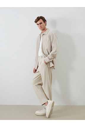 پیراهن بژ مردانه یقه کتی LC Waikiki - کد 920880702