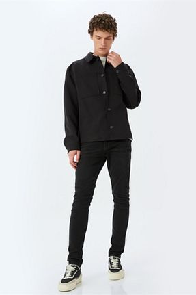 شلوار جین مشکی مردانه پاچه تنگ Koton - کد 890165029
