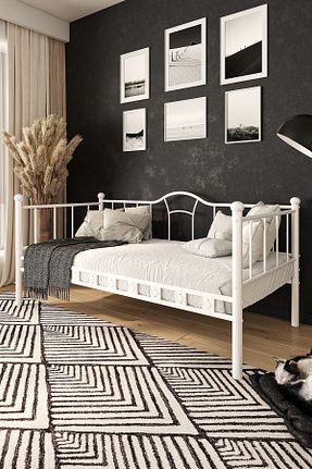 چارچوب تخت سفید فلزی ARGİMO - کد 55608699