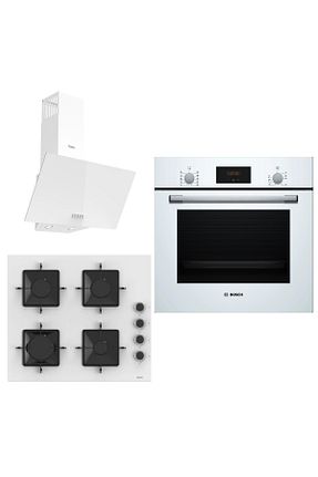 ست هود و اجاق گاز سفید گارانتی نمایندگی رسمی Bosch - کد 894431105