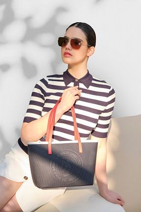 کیف دوشی سرمه ای زنانه چرم مصنوعی U.S. Polo Assn. - کد 853643805