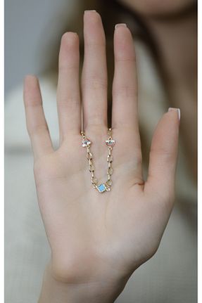 دستبند طلا زرد بچه گانه 14 عیار Kuyumcum - کد 896106445