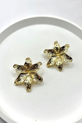 گوشواره جواهر طلائی زیرکن DEMOKAN - کد 894474673