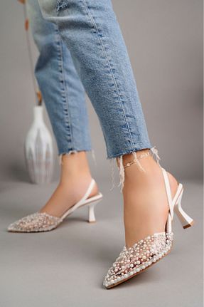 کفش مجلسی سفید زنانه پاشنه پلتفرم KayguShoes - کد 896106818