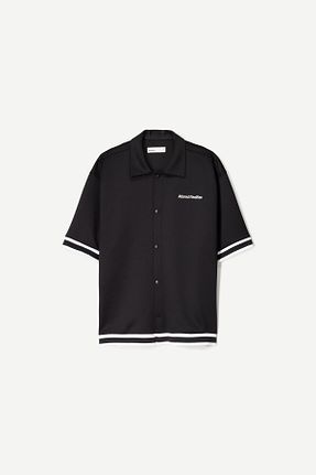 پیراهن مشکی مردانه اسلیم Bershka - کد 894492423