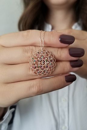 گردنبند نقره صورتی زنانه 925 عیار Parmas Design - کد 74894418