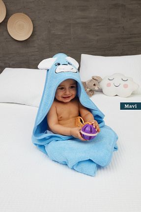 حوله نوزاد و کودک آبی پنبه ای Mislina Home - کد 84715318