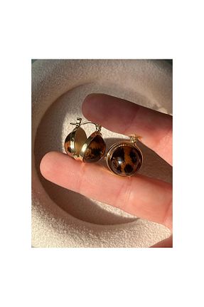 گوشواره استیل (فولاد) قهوه ای زنانه استیل (فولاد) 2D2B - کد 894521570