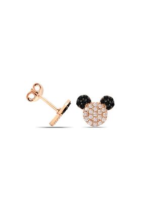 گوشواره نقره مشکی بچه گانه 925 عیار Parmas Design - کد 107613404